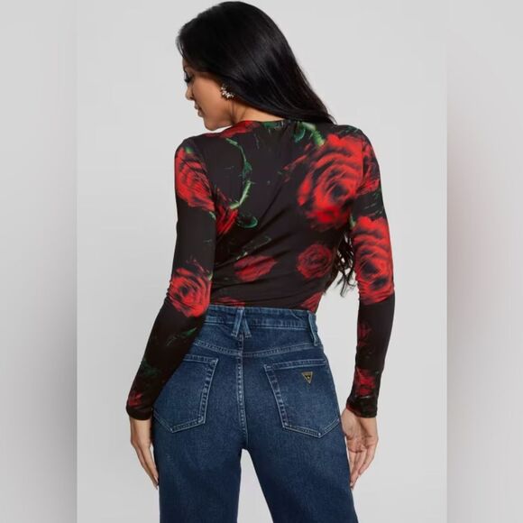 GUESS Eco Bianca Printed Bodysuit in Black - Picture 4 of 5